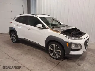 2021 Hyundai Kona Limited with VIN KM8K3CA56MU720134, listed as a IAAI auction lot 39990903 with 1 mi miles. Bid and sale history available at carsss.com. Image 1.