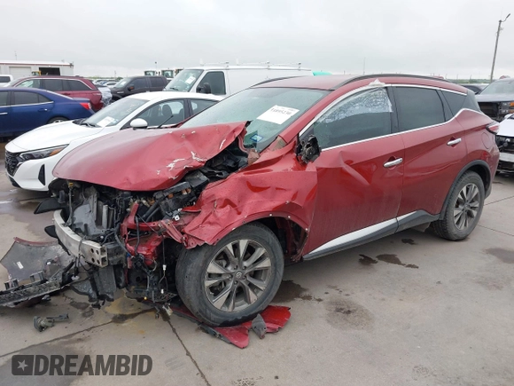 2017 Nissan Murano S with VIN 5N1AZ2MG9HN130124, listed as a IAAI auction lot 41895230 with 163,028 mi miles and . Bid and sale history available at carsss.com. Image 2.