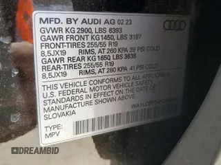 2023 Audi Q7 Premium Plus with VIN WA1LCBF74PD015442, listed as a Copart auction lot 57812485 with 25,117 mi miles and Salvage title. Bid and sale history available at DreamBid. Image 13.