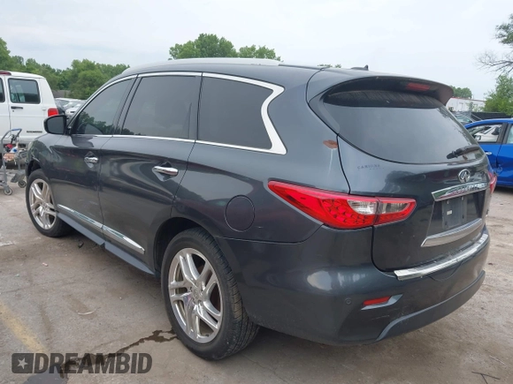 2013 Infiniti JX35 z VIN 5N1AL0MM4DC347324, wystawiony jako IAAI lot #42489374 z przebiegiem 191 122 mil mil oraz . Historia ofert i sprzedaży dostępna na DreamBid. Obrazek 3.