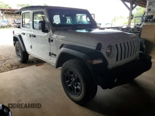 2023 Jeep Wrangler Sport with VIN 1C4HJXDGXPW697782, listed as a Copart auction lot 46709525 with 16,147 mi miles and Clean Title. Bid and sale history available at DreamBid. Image 4.