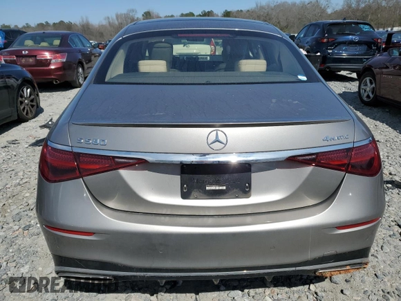 2021 Mercedes-Benz S 580 with VIN W1K6G7GB3MA056414, listed as a Copart auction lot 47523345 with Not Provided miles and Salvage Title. Bid and sale history available at DreamBid. Image 6.