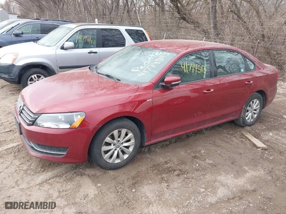 2015 Volkswagen Passat 1.8T S with VIN 1VWAT7A32FC029372, listed as a IAAI auction lot 41714513 with 173,829 mi miles. Bid and sale history available at carsss.com. Image 2.