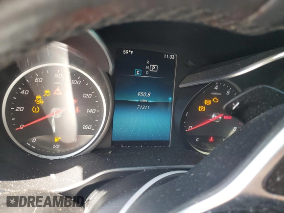 2020 Mercedes-Benz C 300 with VIN W1KWF8DB5LR599664, listed as a Copart auction lot 44946155 with 71,311 mi miles and Salvage Title. Bid and sale history available at DreamBid. Image 9.