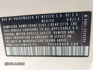 2013 Volkswagen Jetta TDI w/Premium/Nav с VIN 3VWLL7AJ1DM376114, выставлен на аукционе IAAI как лот 42453480 с пробегом 231 087 миль миль и . История ставок и продаж доступна на DreamBid. Изображение 9.