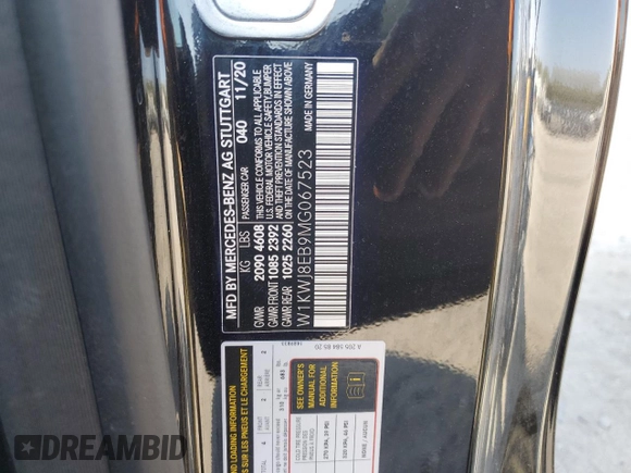 2021 Mercedes-Benz C 300 with VIN W1KWJ8EB9MG067523, listed as a Copart auction lot 74285704 with 20,563 mi miles and Salvage title. Bid and sale history available at DreamBid. Image 14.