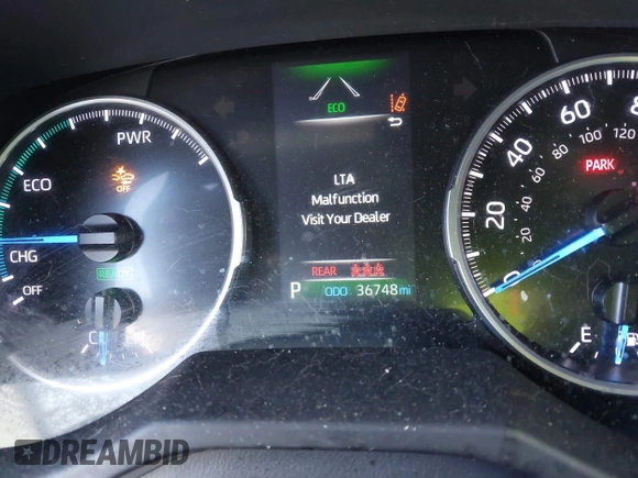 2021 Toyota RAV4 Hybrid LE with VIN 4T3LWRFV9MU047628, listed as a IAAI auction lot 41335589 with 36,748 mi miles. Bid and sale history available at carsss.com. Image 7.
