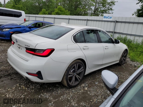 2019 BMW 3 Series 330i xDrive with VIN 3MW5R7J51K8B03027, listed as a Copart auction lot 57386065 with 55,688 mi miles and Salvage title. Bid and sale history available at DreamBid. Image 3.