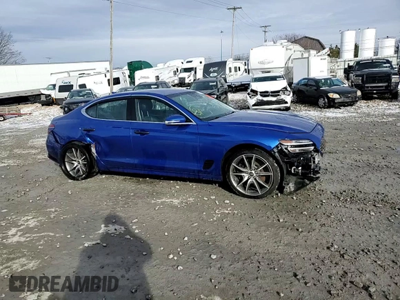 2022 Genesis G70 3.3T with VIN KMTG54TE8NU092068, listed as a Copart auction lot 85809484 with 48,319 mi miles and Salvage Title. Bid and sale history available at DreamBid. Image 14.