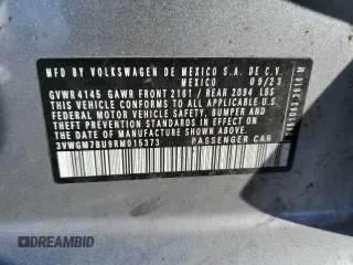 2024 Volkswagen Jetta SEL z VIN 3VWGM7BU9RM015373, wystawiony jako Copart lot #50797665 z przebiegiem 11 917 mil mil oraz Szkoda całkowita • Salvage title. Historia ofert i sprzedaży dostępna na DreamBid. Obrazek 12.