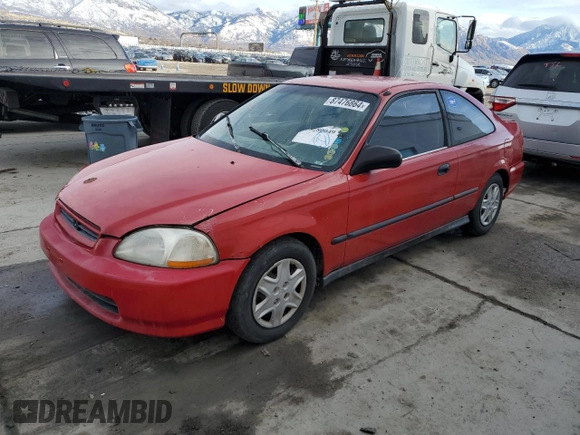 1997 Honda Civic DX with VIN 1HGEJ6124VL029577, listed as a Copart auction lot 87476864 with 210,802 mi miles and Clean Title. Bid and sale history available at carsss.com. Image 1.