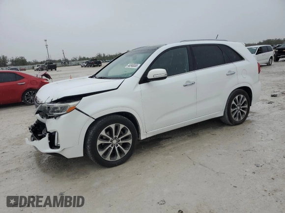 2015 Kia Sorento SX with VIN 5XYKW4A76FG644504, listed as a Copart auction lot 46346555 with 210,345 mi miles and Salvage Title. Bid and sale history available at carsss.com. Image 1.