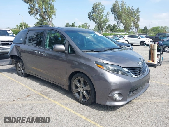 2015 Toyota Sienna SE with VIN 5TDXK3DCXFS680767, listed as a IAAI auction lot 42237107 with 105,912 mi miles and . Bid and sale history available at DreamBid. Image 1.