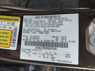 2015 Lincoln MKZ z VIN 3LN6L2J96FR619104, wystawiony jako IAAI lot #41794707 z przebiegiem 140 899 mil mil oraz . Historia ofert i sprzedaży dostępna na DreamBid. Obrazek 9.