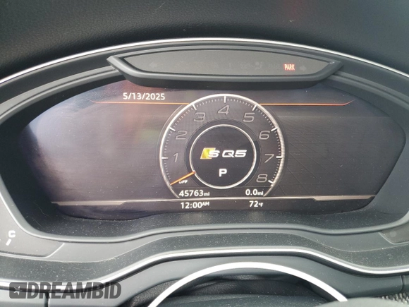 2018 Audi SQ5 Premium Plus with VIN WA1A4AFY3J2138336, listed as a Copart auction lot 56343445 with 45,763 mi miles and Salvage title. Bid and sale history available at DreamBid. Image 9.