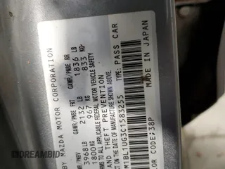 2012 Mazda 3 i Sport with VIN JM1BL1UG3C1583255, listed as a Copart auction lot 42518855 with 161,775 mi miles and Salvage Title. Bid and sale history available at DreamBid. Image 14.