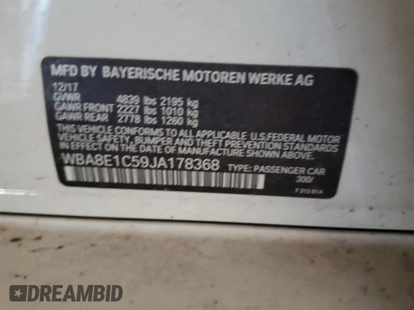 2018 BMW 3 Series 330e iPerformance with VIN WBA8E1C59JA178368, listed as a Copart auction lot 77841454 with 99,043 mi miles and Clean Title. Bid and sale history available at carsss.com. Image 12.
