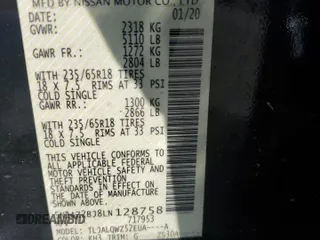 2020 Nissan Murano SV z VIN 5N1AZ2BJ8LN128758, wystawiony jako Copart lot #51385265 z przebiegiem 98 190 mil mil oraz Nie do naprawy • Non repairable. Historia ofert i sprzedaży dostępna na DreamBid. Obrazek 14.