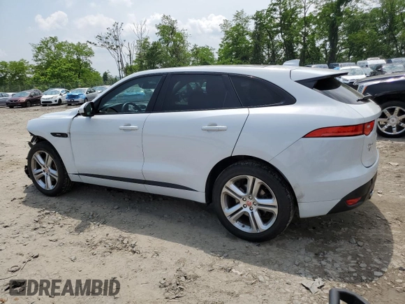 2017 Jaguar F-Pace 35t R-Sport with VIN SADCL2BVXHA047121, listed as a Copart auction lot 57283345 with 76,427 mi miles and Salvage title. Bid and sale history available at DreamBid. Image 2.