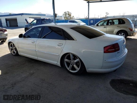 2010 Audi A8 with VIN WAURVAFA6AN007163, listed as a Copart auction lot 81377074 with 158,919 mi miles and Clean title. Bid and sale history available at DreamBid. Image 2.