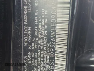 1998 BMW M3 z VIN WBSCD9326WEE09047, wystawiony jako Copart lot #54453485 z przebiegiem 165 827 mil mil oraz Szkody całkowita. Historia ofert i sprzedaży dostępna na DreamBid. Obrazek 12.