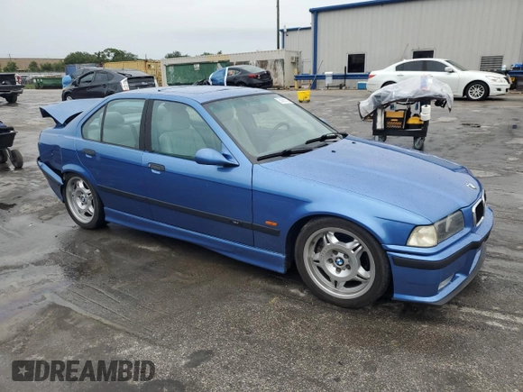 1998 BMW M3 with VIN WBSCD932XWEE08788, listed as a Copart auction lot 59890125 with 207,434 mi miles and Salvage title. Bid and sale history available at DreamBid. Image 4.