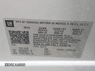 2020 GMC Terrain SLE z VIN 3GKALMEV6LL143070, wystawiony jako IAAI lot #42001194 z przebiegiem 101 055 mil mil oraz . Historia ofert i sprzedaży dostępna na DreamBid. Obrazek 9.