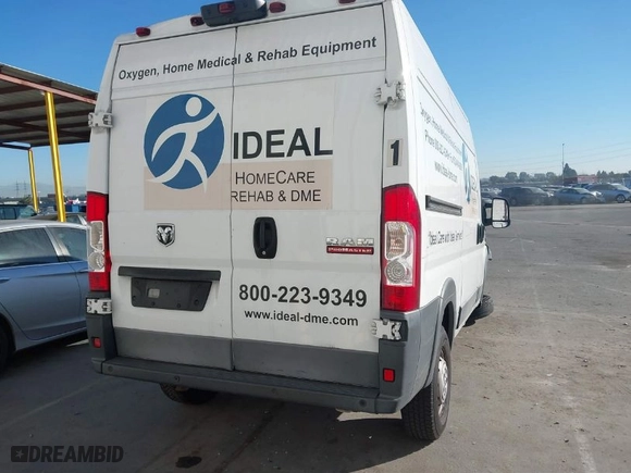 2017 Ram ProMaster Cargo Van with VIN 3C6TRVBG2HE549882, listed as a IAAI auction lot 41135506 with 221,688 mi miles. Bid and sale history available at carsss.com. Image 16.