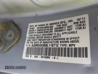 2011 Honda CR-V LX с VIN 5J6RE4H36BL118712, выставлен на аукционе IAAI как лот 42244518 с пробегом 288 081 миль миль и . История ставок и продаж доступна на DreamBid. Изображение 9.