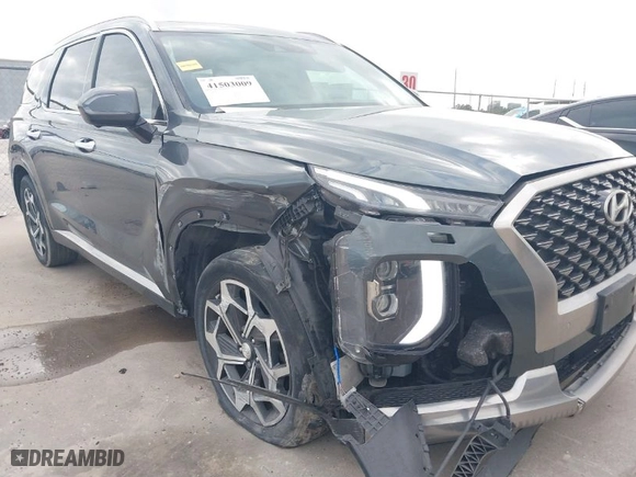 2022 Hyundai Palisade Calligraphy with VIN KM8R74HE7NU366267, listed as a IAAI auction lot 41503009 with 56,654 mi miles. Bid and sale history available at carsss.com. Image 6.