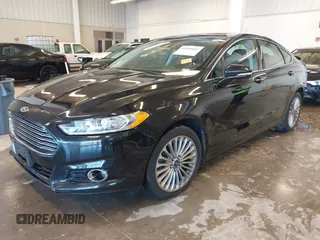 2014 Ford Fusion Titanium with VIN 3FA6P0K93ER115805, listed as a IAAI auction lot 41009602 with 136,021 mi miles. Bid and sale history available at carsss.com. Image 2.
