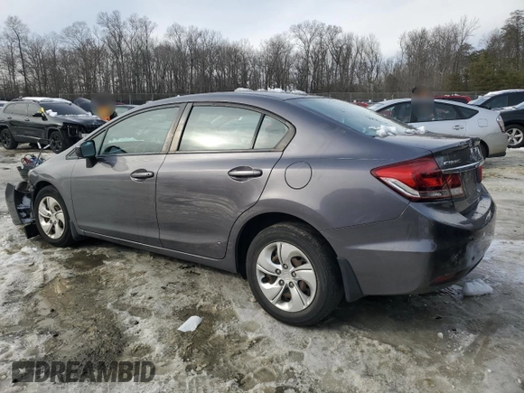 2014 Honda Civic Sedan LX with VIN 19XFB2F5XEE033640, listed as a Copart auction lot 87675445 with 120,130 mi miles and Clean Title. Bid and sale history available at carsss.com. Image 2.