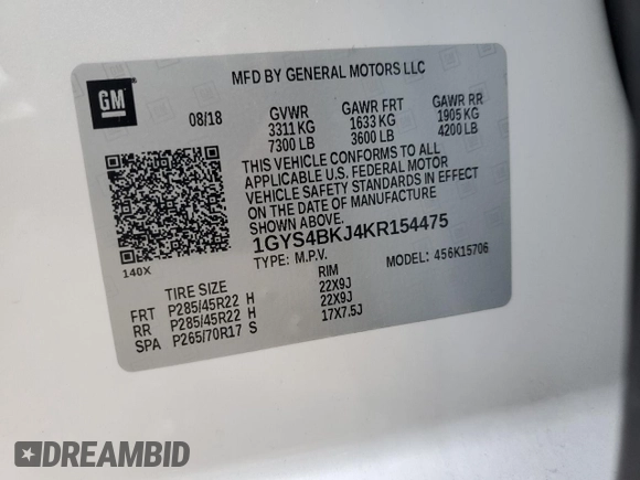 2019 Cadillac Escalade Luxury z VIN 1GYS4BKJ4KR154475, wystawiony jako Copart lot #42383925 z przebiegiem 79 043 mil mil oraz Szkody całkowita. Historia ofert i sprzedaży dostępna na DreamBid. Obrazek 13.