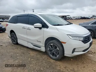 2022 Honda Odyssey Elite with VIN 5FNRL6H93NB066040, listed as a Copart auction lot 60162665 with 36,665 mi miles and Salvage title. Bid and sale history available at DreamBid. Image 4.