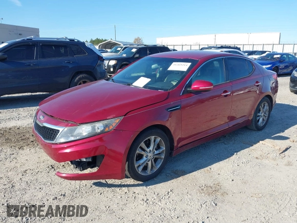 2013 Kia Optima EX with VIN 5XXGN4A72DG165295, listed as a IAAI auction lot 41269214 with 167,001 mi miles. Bid and sale history available at carsss.com. Image 6.