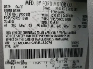 2011 Lincoln MKX z VIN 2LMDJ8JK2BBJ32076, wystawiony jako Copart lot #53683345 z przebiegiem 131 501 mil mil oraz Szkoda całkowita • Salvage title. Historia ofert i sprzedaży dostępna na DreamBid. Obrazek 13.