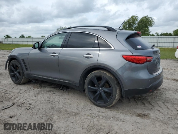 2015 Infiniti QX70 with VIN JN8CS1MU3FM380970, listed as a Copart auction lot 54387985 with 126,955 mi miles and Salvage Title. Bid and sale history available at DreamBid. Image 2.