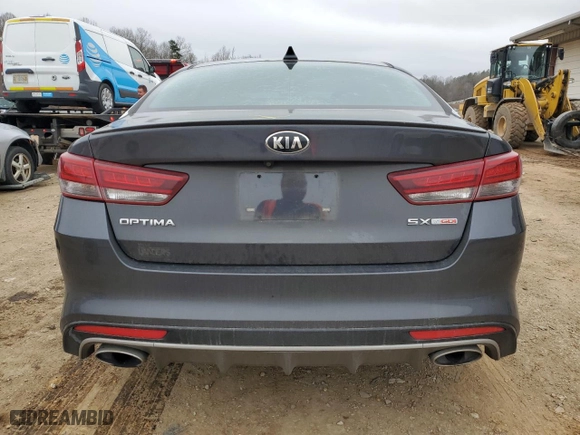 2017 Kia Optima SX with VIN 5XXGW4L23HG142659, listed as a Copart auction lot 44460755 with 0 mi miles and Salvage Title. Bid and sale history available at carsss.com. Image 6.