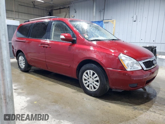 2012 Kia Sedona LX with VIN KNDMG4C71C6418257, listed as a Copart auction lot 49045125 with 65,836 mi miles and Salvage Title. Bid and sale history available at carsss.com. Image 4.
