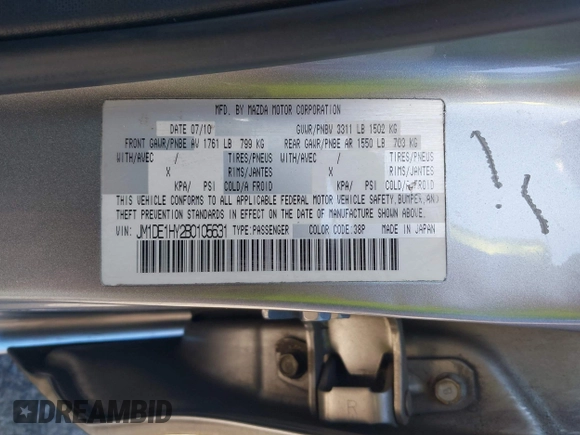 2011 Mazda 2 Sport z VIN JM1DE1HY2B0105631, wystawiony jako IAAI lot #41858190 z przebiegiem 188 253 mil mil oraz . Historia ofert i sprzedaży dostępna na DreamBid. Obrazek 9.