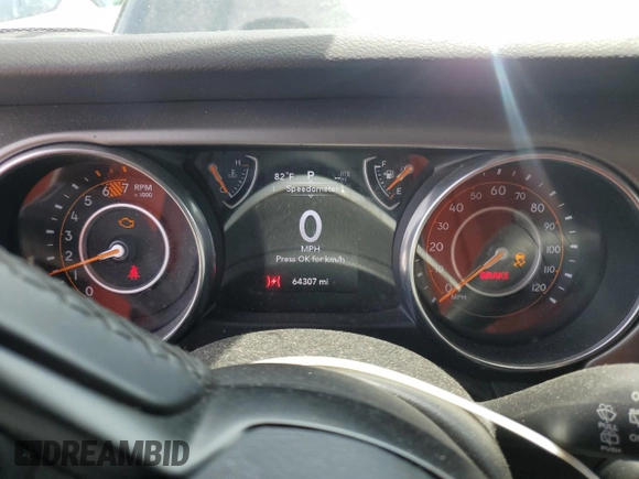 2020 Jeep Wrangler Unlimited Sport S with VIN 1C4HJXDN0LW115231, listed as a Copart auction lot 53436115 with 64,307 mi miles and Salvage title. Bid and sale history available at DreamBid. Image 9.