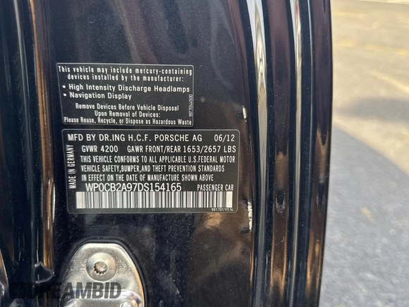 2013 Porsche 911 Carrera S with VIN WP0CB2A97DS154165, listed as a Copart auction lot 56958415 with 99,999 mi miles and Salvage Title. Bid and sale history available at DreamBid. Image 10.