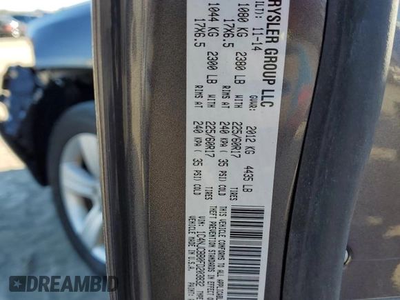 2015 Jeep Compass Sport with VIN 1C4NJCBB0FD203832, listed as a Copart auction lot 41886895 with 99,475 mi miles and Salvage Title. Bid and sale history available at carsss.com. Image 12.