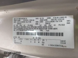 2018 Ford F-250 XL with VIN 1FT7W2BTXJEB50640, listed as a IAAI auction lot 42388061 with 274,829 mi miles and . Bid and sale history available at DreamBid. Image 9.
