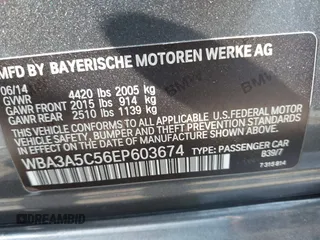 2014 BMW 3 Series 328i with VIN WBA3A5C56EP603674, listed as a IAAI auction lot 42595439 with Not provided miles and . Bid and sale history available at DreamBid. Image 9.