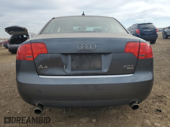 2006 Audi A4 2.0T z VIN WAUDF78E86A218115, wystawiony jako Copart lot #76328404 z przebiegiem 179 123 mil mil oraz Szkoda całkowita • Salvage title. Historia ofert i sprzedaży dostępna na DreamBid. Obrazek 6.