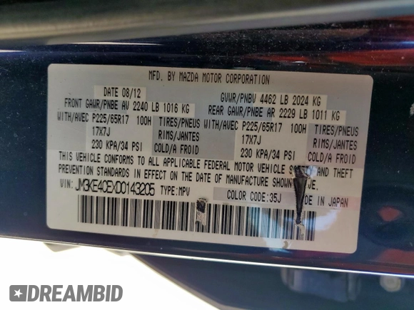 2013 Mazda CX-5 Touring with VIN JM3KE4CEXD0143205, listed as a Copart auction lot 54143235 with 258,715 mi miles and Clean Title. Bid and sale history available at carsss.com. Image 13.