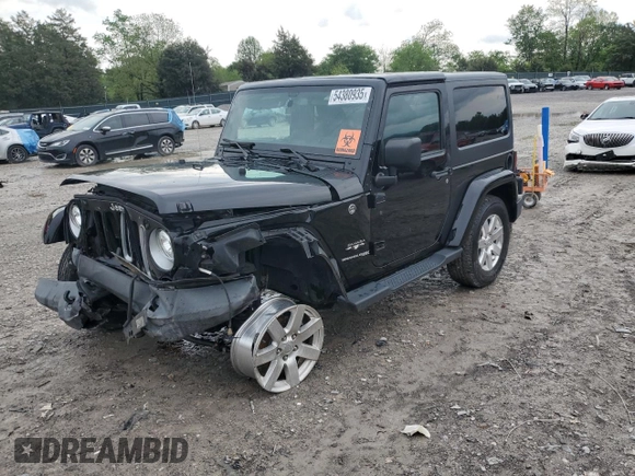 2018 Jeep Wrangler Sahara with VIN 1C4AJWBG2JL852087, listed as a Copart auction lot 54380935 with 49,287 mi miles and Salvage title. Bid and sale history available at DreamBid. Image 1.