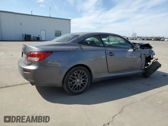 2012 Lexus IS 250 C with VIN JTHFF2C20C2521700, listed as a Copart auction lot 50581405 with 123,547 mi miles and Salvage title. Bid and sale history available at DreamBid. Image 3.