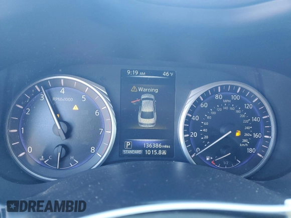 2017 Infiniti Q50 2.0t Sport with VIN JN1CV7AR8HM681391, listed as a Copart auction lot 81576354 with 136,386 mi miles and Salvage Title. Bid and sale history available at carsss.com. Image 9.